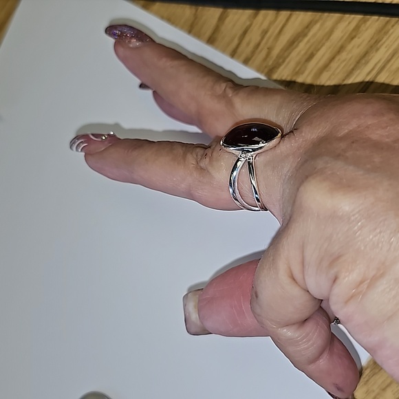 New Hessonite Garnet Sterling Silver Ring size 7 - Picture 3 of 9